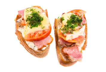 Sandwiches isolated on white background