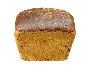 photo of black bread over the white background