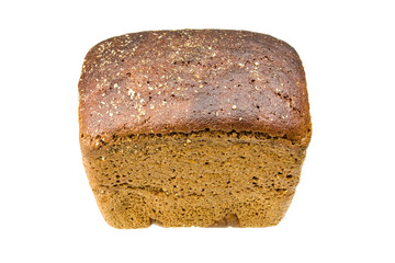 photo of black bread over the white background