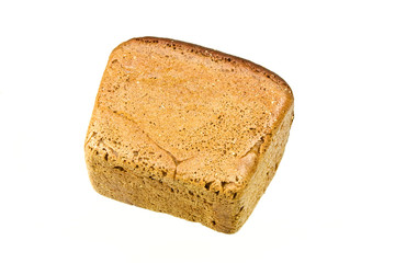 photo of black bread over the white background