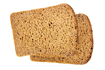 slices of bread isolated on white background