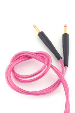 Loop audio cable isolated on white