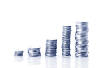 Coins isolated on white background