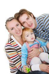 happy family over white