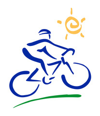 Ciclista stilizzato - Pennellate