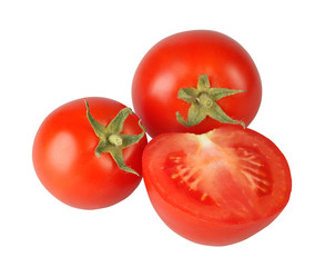 tomatoes on white background