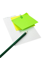 Pencil on the sheet of paper