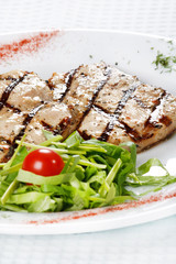 tuna steak.