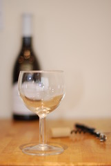 Wine Glass with bottle and cork