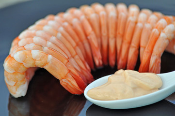 sauce cocktail et crevettes