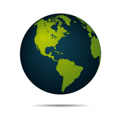 Dark blue and green earth