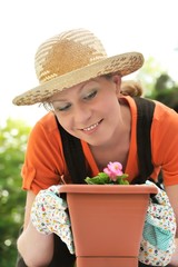 Young woman - gardening