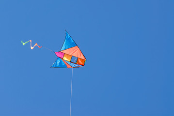 colorful kite in blue sky
