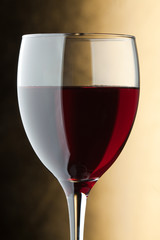 A glass of red wine. Detail
