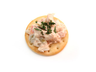tuna fish on cracker