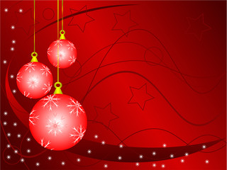 An abstract Christmas vector illustration with red baubles