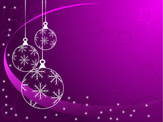 Purple Abstract Christmas Baubles Background