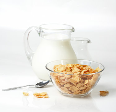 Breakfast with corn-flakes