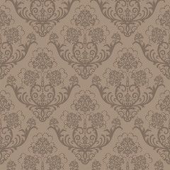 Seamless brown floral wallpaper
