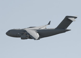 Fototapeta na wymiar Military transport airplane