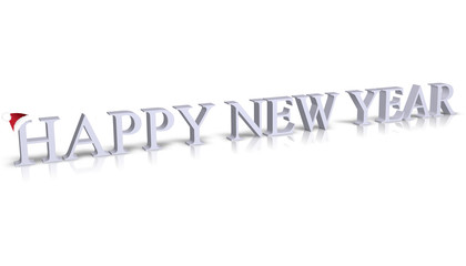 New year text with Santa's hat