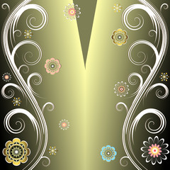 Floral silvery  background (vector)
