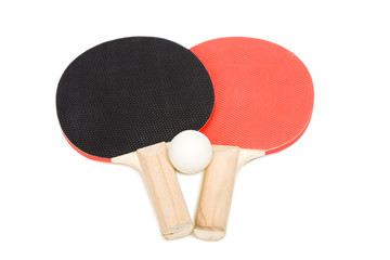 closeup photo of the rackets for table tennis