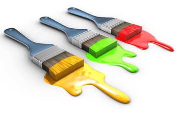 Paintbrush and paint