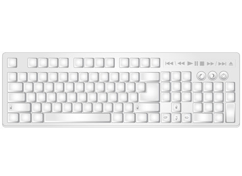 White vector pc multimedia keyboard