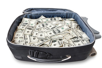 lot of money in a suitcase