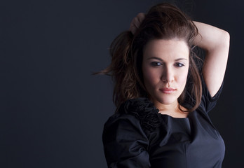 Fototapeta premium closeup portrait of a beautiful young brunette woman