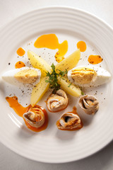 Marinated herring fillets, eggs and potatoes