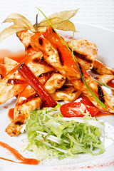 Grilled chicken fillet.