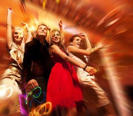 People dancing in the night club ....