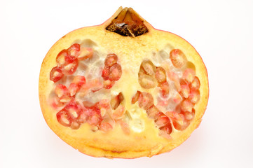 Pomegranate cutted in half, isolated on white
