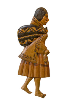 Peruvian wood carving of a woman