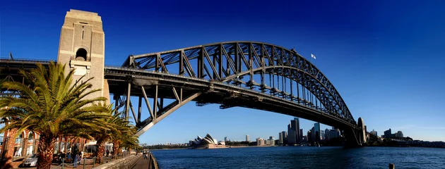 Foto op Plexiglas Sydney Harbour Bridge Sydney Harbour Bridge PanoramaKleur