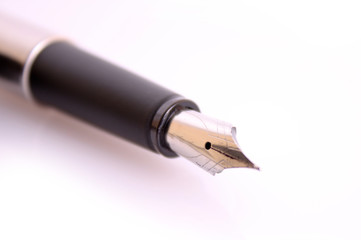 Pen closeup over white