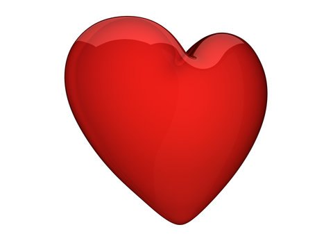 red glass heart