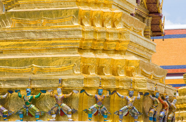 The temple in the Grand palace area  in Bangkok, Thailand