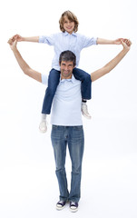 Fototapeta premium Dad and son playing together