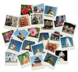 Foto op Plexiglas Stack of photo shots with Nepal landmarks © kaetana