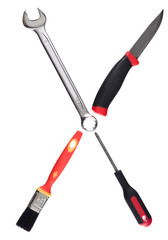 Letter 'X' made of tools