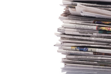 Old newspapers and magazines on a pile