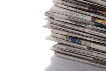 Old newspapers and magazines on a pile