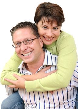 Portrait Of A Smiling Couple Having Fun