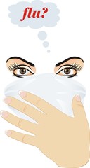 Epidemic of flu. Vector