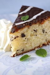 stracciatella kuchen mit sahne