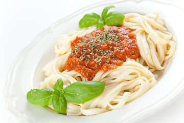 home made bolognese noodles