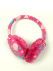 Pink winter fluffy beautiful ear-phones